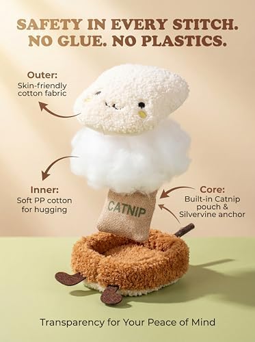 Cat Plush Toy [6000mg A+ Natural Catnip & Silvervine] with Teething Stick