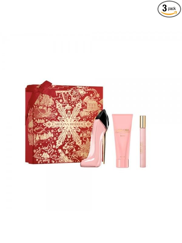 Carolina Herrera Good Girl Blush 3-Piece Gift Set for Women, (2.7 Oz Eau De Parfum Spray + 3.4 Oz Body Lotion + 0.33 Oz Travel Spray)