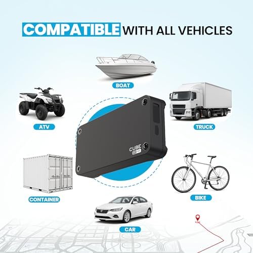 Cube Pro Real-Time GPS Tracker for Cars & Trucks w/ 4G LTE & 1 Year Battery | IP67 Waterproof Hidden Magnetic Tracking Device for Cars, Fleets, Trailers - Pinpoint Accuracy w/ Smart Alerts & Geo-Fencing