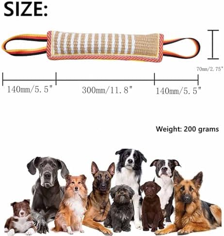 Clysoru Dog Tug Toy Tough Jute Bite Pillow Lasting Training Equipment Puppy to Large Dogs Interactive for Large and Small