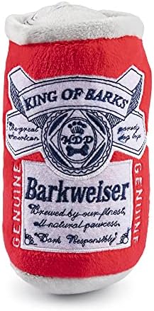 Haute Diggity Dog Barkweiser Beer Can Plush Dog Toy, Drink Parody Chew Toys