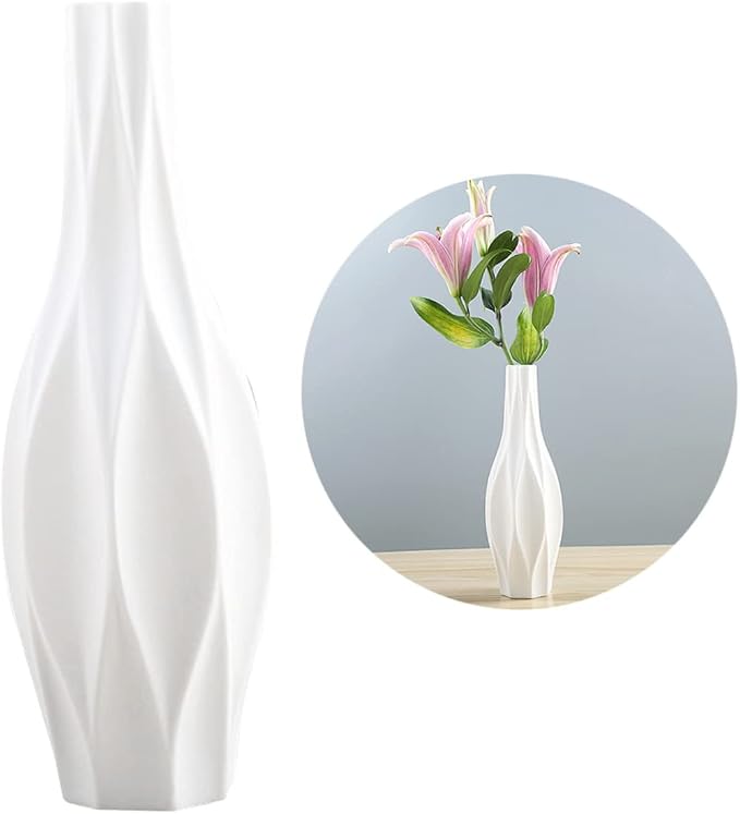 Decorative Vase 1pc Floor Planter Indoor Minimalist Home Decor Flower Vase Wedding Centerpiece White Flower Arrangement Ornaments Juicy