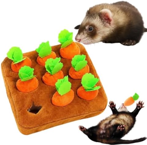 Ferret Foraging Snuffle Mat Carrot Interactive Toys Slow Feeder Toy for Bunny Guinea Pig Small Pet Mental Stimulation