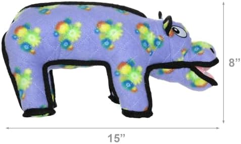TUFFY® - 2 Pack Original : Hippo Dog Toy : Ultra Durable Plush Dog Toy with Multiple Layers & Reinforced Seams, Washable and Floats, Original Construction