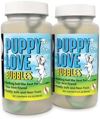 Puppy Love Bubbles, Peanut Butter Scented Bubbles 4oz. Bottle-2 Pack in Peanut Butter Flavor for Dogs
