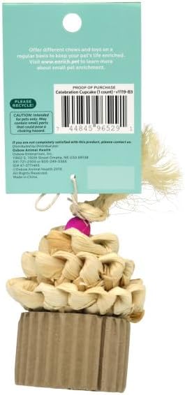 Oxbow Enriched Life Celebration Cupcake - Toy for Rabbits, Guinea Pigs, Hamsters, Rats