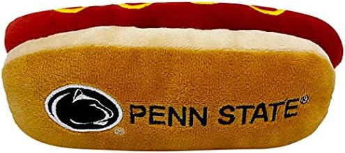 NCAA Penn State Nittany Lions HOT Dog Plush Dog & CAT Squeak Toy- Cutest HOT-Dog Snack Plush Toy for Dogs & Cats with Inner Squeaker & Beautiful Football/Basketball Team Name/Logo