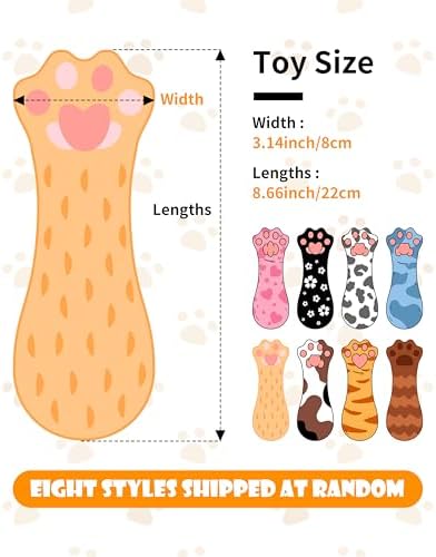 PET SHOW 4 Pack Cat Kicker Toys with Catnip Crinkle Sound Cat Toy Random Assorsted Stuffed Plush Kittens Paw Shape Natural Interactive Toys for Indoor Cats