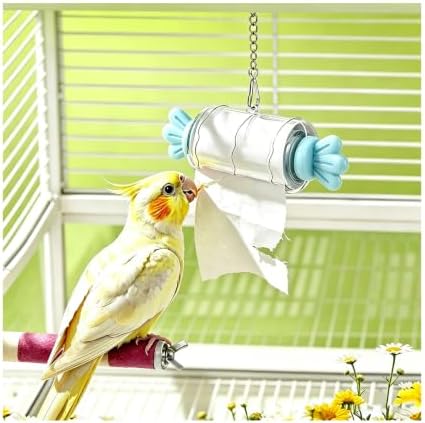 Bird Shredding Toy with Paper Roll for Cockatiels Conures Parakeets