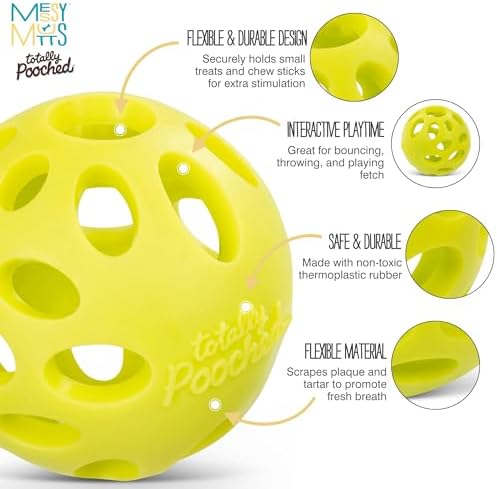 Messy Mutts Totally Pooched Huff n Puff Ball, 3.1 Inch, Puzzle, Green