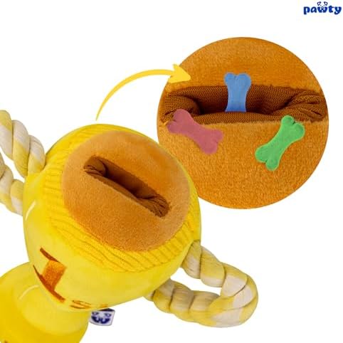 PAWTY Trophy Dog Toy - Snuffle Enrichment Puzzle Toy - Interactive Treat Hide & Seek Plush with Squeaker & Crinkle - Funny Parody Birthday Gift for Small Medium Dogs & Puppies