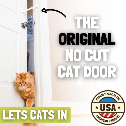 Door Buddy Pet Door Latch for Cats. Adjustable Cat Door Strap. Dog Proof Litter Box & Feeding Station Without Pet Gate. Most Customizable Cat Door Holder for Interior Door. (1, Caramel Strap)
