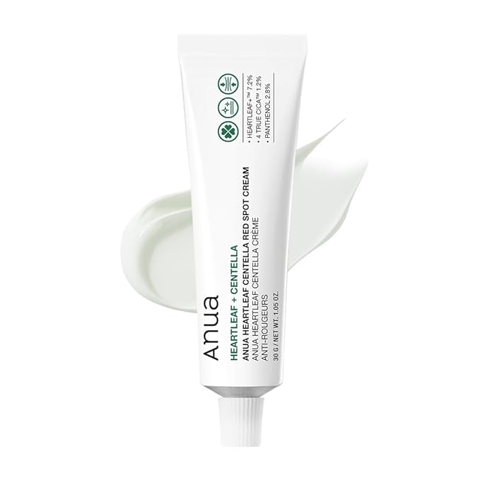 Anua Heartleaf Centella Red Spot Cream, Face Moisturizer for Skin Relief, Niacinamide, Centella, Panthenol, Spot Treatment for Sensitive Skin, Non-comedogenic, Korean Skincare (1.05 oz)