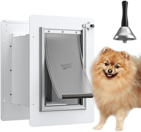 Pet Door for Wall - Steel Frame, Telescoping Tunnel & Double Silicone Flaps Dog Door, Cat Doors with Secure Lock (Cat Up to 10 lbs) - Small