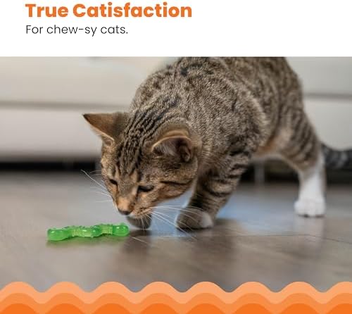 Catstages OrkaKat Wiggle Worm Dental Cat Chew Toy with Catnip, 3.8"
