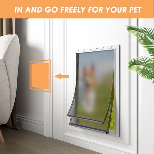 MIAOTONG 2 Pack Easy-Fit Extra Large Dog Door Replacement Flaps with Screws | Compatible with PetSafe Freedom Doggie Doors PAC 11-11040, Dog Door Flap Measures 13 1/8”x 24 7/8”, Flexible, Durable