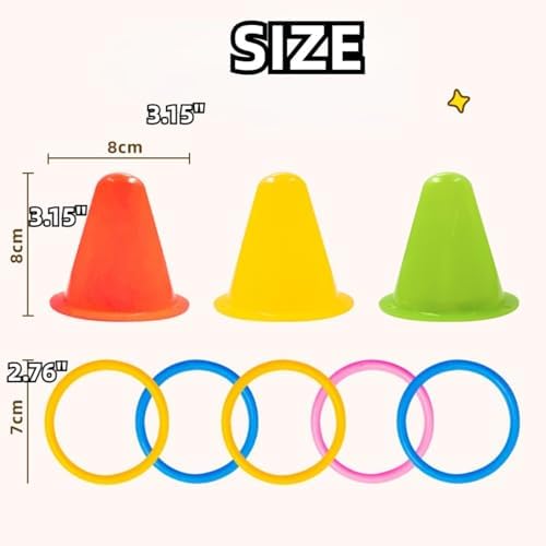 Rabbit Training Ring Toy, Rabbit Interactive Toy, Bunny Educational Toys with 5 Rings, Stacking Color Rings Random Color (Red)