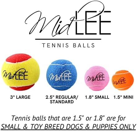 Midlee Mini 1.5" Dog Tennis Balls with Squeaker, Set of 12
