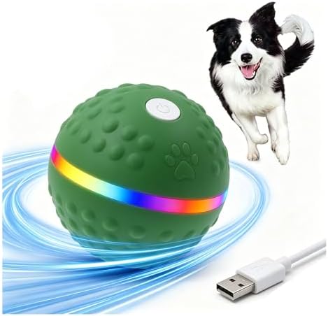 Smart Interactive Dog Toy,Smart Moving Bouncing Dogs Ball with RGB Lights, Automatic Moving, Bouncing, and Rotating,E-TPU Durable & Waterproof,for Small Medium Dogs Keep Them Busy