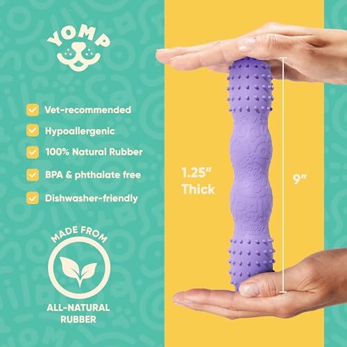 Yomp ToothBuddy MAX Dog Dental Chew Toy – Teething and Chewing Toy for Soft and Medium Chewers – Pet-Safe, Non-Toxic, All-Natural Rubber Dog Bone Toy