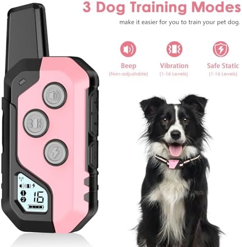 PIOUNS Shock Collar for Dogs, Dog Training Collar with Remote, 3 Modes