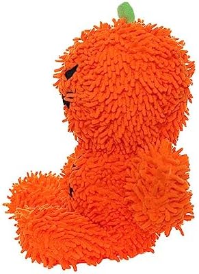 MIGHTY Tuffy Microfiber Medium Pumpkin Man Ultra Durable Plush Dog Toy