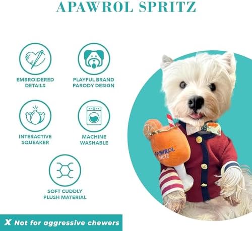 Haute Diggity Dog Apawrol Spritz Plush Dog Toy, Cocktail Parody Chew Toys