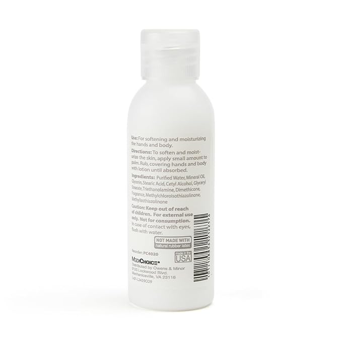 MediChoice Moisturizing Hand and Body Lotion for Sensitive Skin Lightly Scented Flip-Top Bottle 2 oz. Travel Size Bulk Pack Perfect for Dry Skin PC4020 Case 144