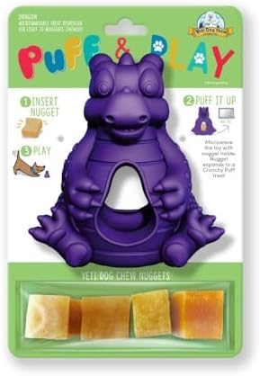 Yeti Puff & Play Interactive Dog Toy, Nugget Treat Dispenser, Purple Dragon