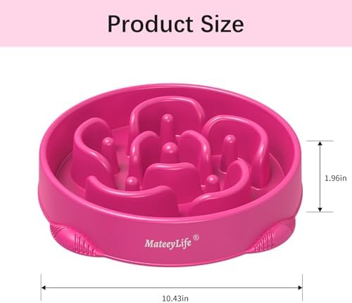 MateeyLife 1-Pack Slow Feeder Dog Bowls, 4 Cups, Dog Puzzle Feeder Bowl