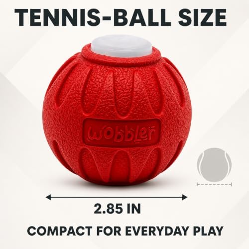 Wobbler Motorized Dog Ball, Rechargeable Glowing Interactive Toy, Two Modes