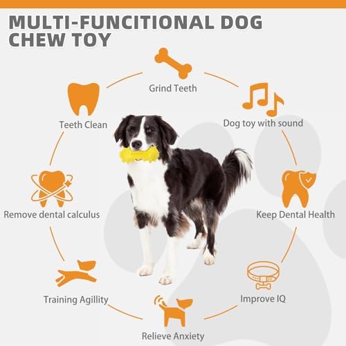 KOOLTAIL Floating Dog Toys for Swimming Pool,Summer Bumper Toy for Water,Indestructible Dog Toothbrush Chew Toy,Interactive Training Squeaky Toys for Aggressive Chewers Small Medium Large Dogs,Yellow