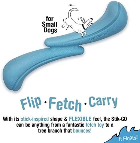 Nylabone Stik-GO Interactive Dog Fetch Toy for Small Dogs - Lightweight Flexible Floatable Dog Toy for Creative Play & Exercise