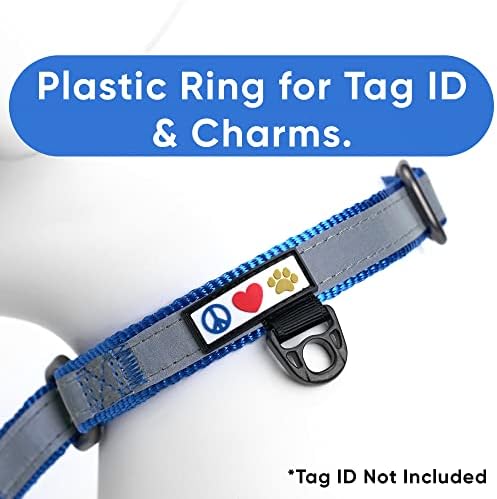 Pawtitas Blue Reflective Martingale Dog Collar, Large