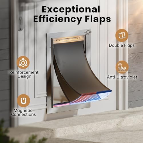 All Aluminum Medium Dog Door for Door, Pets Up to 45 lb