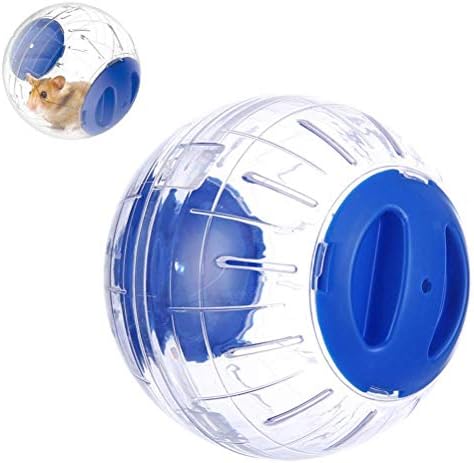 Mini New Cute Dwarf Hamster Running Ball 4.72 Inches Crystal Ball for Hamsters Small Silent Exercise Wheel Cage Accessories for Hamsters Less Than 4 inches 10 cm in Length (Blue)