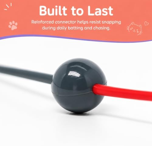 Replacement Wands for Cat's Meow Motorized Cat Toy, Electronic Motion Cat Toys Mouse Tail Refills, Pack of 3