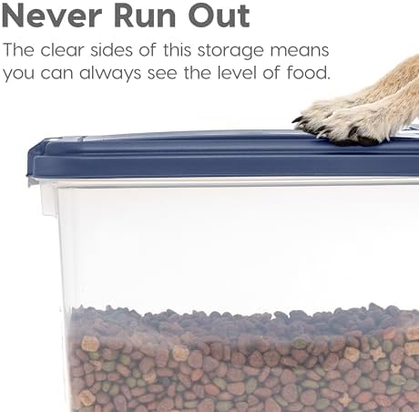 IRIS USA Dog Food Storage Container, Up to 30+11 lbs, Gray/Dark Gray