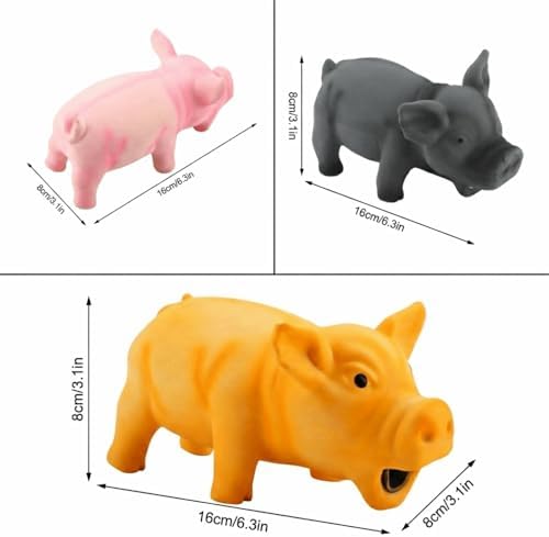 Dog Chew Toy Cute Pig Grunting Squeak Latex Pet Interactive Sound Dog Toy for Puppies for Playtime(Yellow)