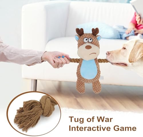 Dog Toys, Dog Squeaker Toys with Crinkle Paper (Camel-Colored Elk)