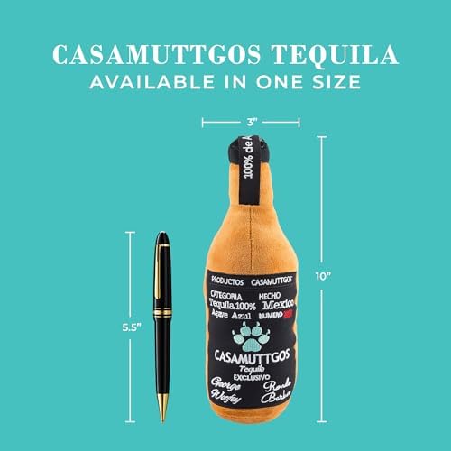 Haute Diggity Dog Casamuttgos Tequila Plush Dog Toy, Drink Parody Chew Toys