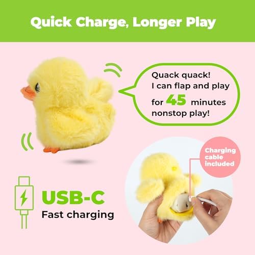 Best Pet Supplies Catify Interactive Flapping Cat Toy - Duckling, Yellow
