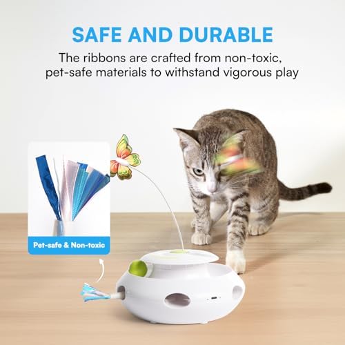 ALL FOR PAWS Cat Toy Replacements, Random Poping Ribbon for 3in1 Interactive Toys for Indoor Cats, 2PACK(Ribbon)