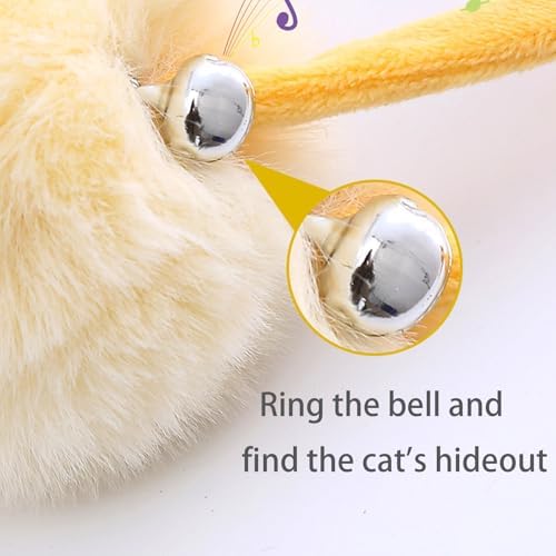 2pcs Hanging Plush Cat Toy Ball,Self-Play Hanging Stretchable Cat Spring with Bell,Hanging Cat Toy,Interactive Cat Toys for Indoor Cats Play Chase Exercise (Pink & Grey)