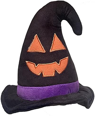 Huxley & Kent Halloween Funny Dog Toy w/Squeaker – Power Plush Squeaky Dog Toys for Small, Medium & Large Dogs – Soft Stuffed Animal for Indoor Play & Fetch - Witch Hat, One Size