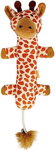 TTcat Large 11.42 Inch Giraffe Silvervine Cat Kick Toy, Crinkle Plush Cat Chew Pillow Toy with Bell Tail, Interactive Kitten Teething Stuffed Toy for Biting, Wrestling & Playing.