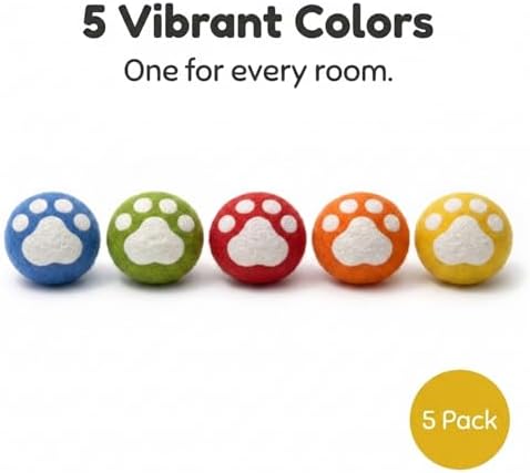 Glaciart One Catnip Wool Balls for Cats 5 Pack, Felt Cat Toys
