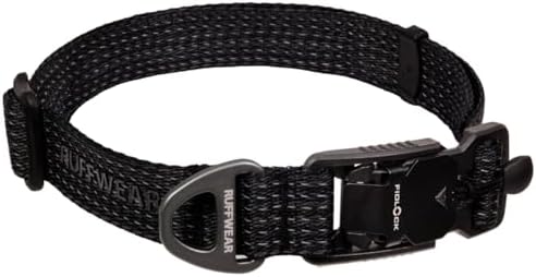 Ruffwear, Ridgeline Dog Collar, Magnetic Buckle, Obsidian Black, 20"-26"
