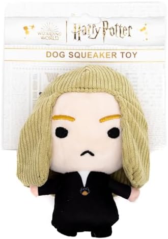 Buckle-Down The Wizarding World of Harry Potter Squeaky Plush Dog Toy for Large, Medium & Small Dogs, Lucius Malfoy Standing Charm Full Body Pose, 2.5" x 5.5"