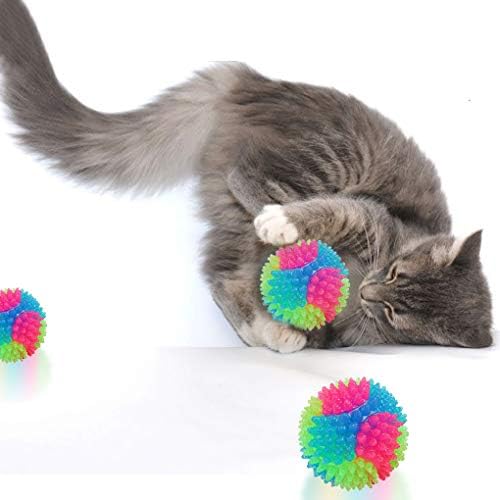 2Pcs Dog Balls,2inch Light Up Dog Balls,Flashing Elastic Ball,Glowing Interactive Led Pet Toys for Puppy Small Medium Dogs Cats
